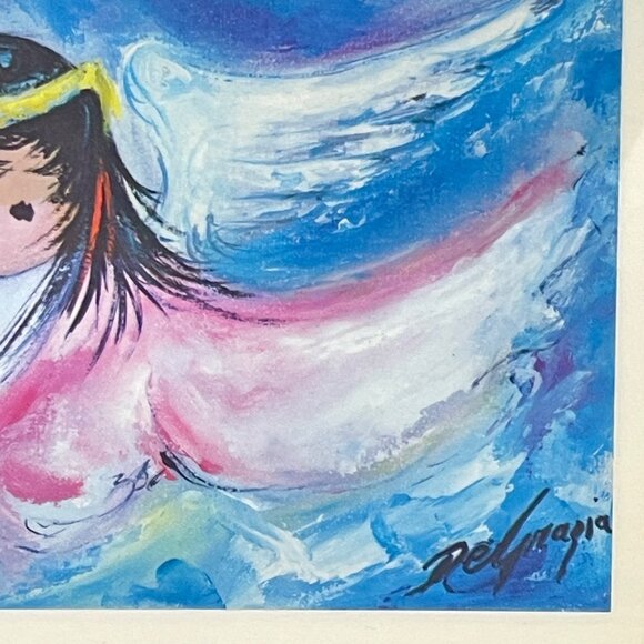 Vintage Signed Rafael Angel Ceramic Wall Art With Wooden Frame - Picture 10 of 16